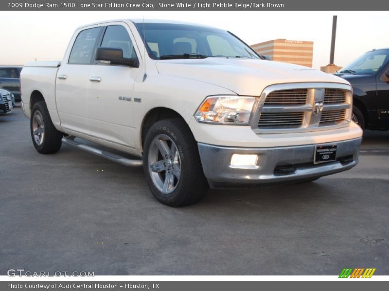 Stone White / Light Pebble Beige/Bark Brown 2009 Dodge Ram 1500 Lone Star Edition Crew Cab