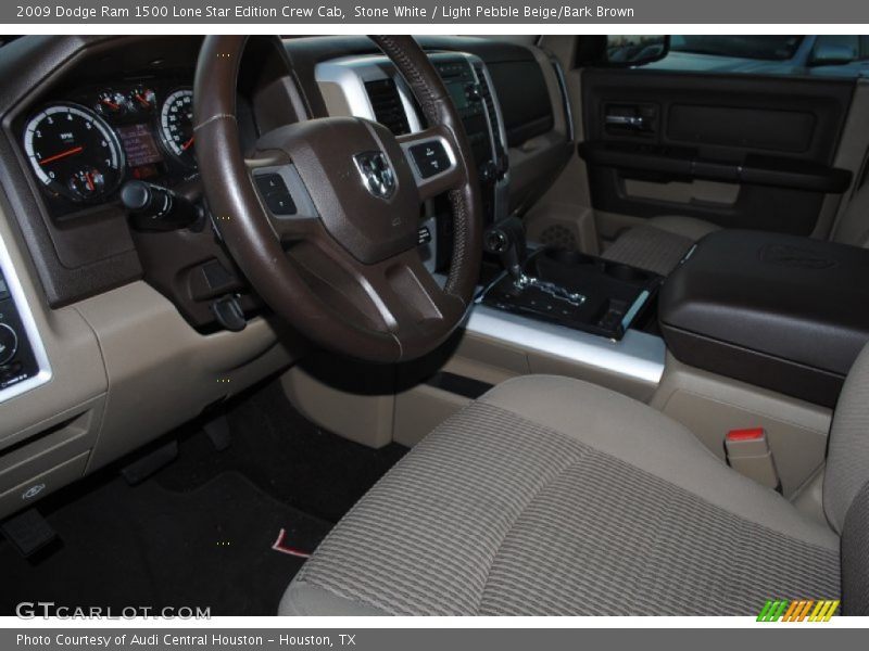 Stone White / Light Pebble Beige/Bark Brown 2009 Dodge Ram 1500 Lone Star Edition Crew Cab