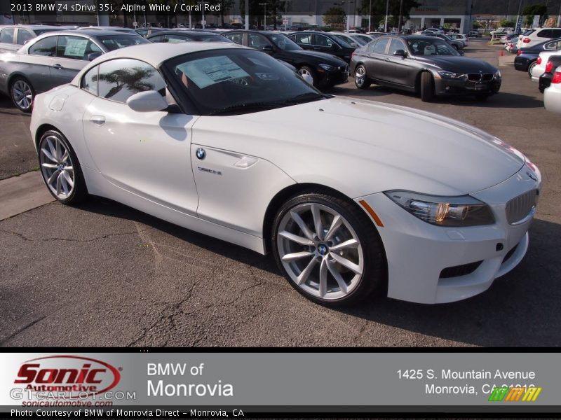 Alpine White / Coral Red 2013 BMW Z4 sDrive 35i