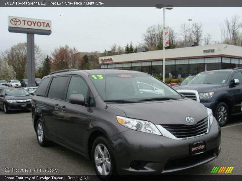 Predawn Gray Mica / Light Gray 2013 Toyota Sienna LE