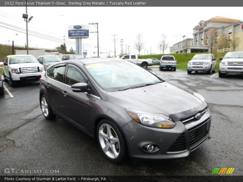 Sterling Grey Metallic / Tuscany Red Leather 2012 Ford Focus Titanium 5-Door