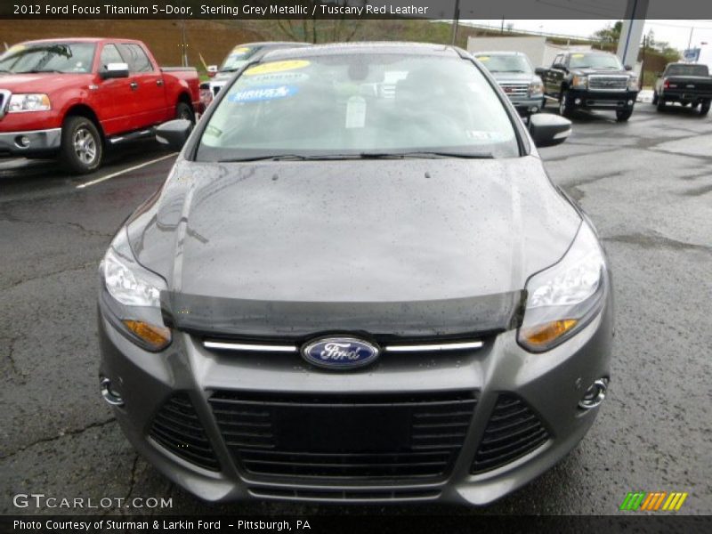 Sterling Grey Metallic / Tuscany Red Leather 2012 Ford Focus Titanium 5-Door