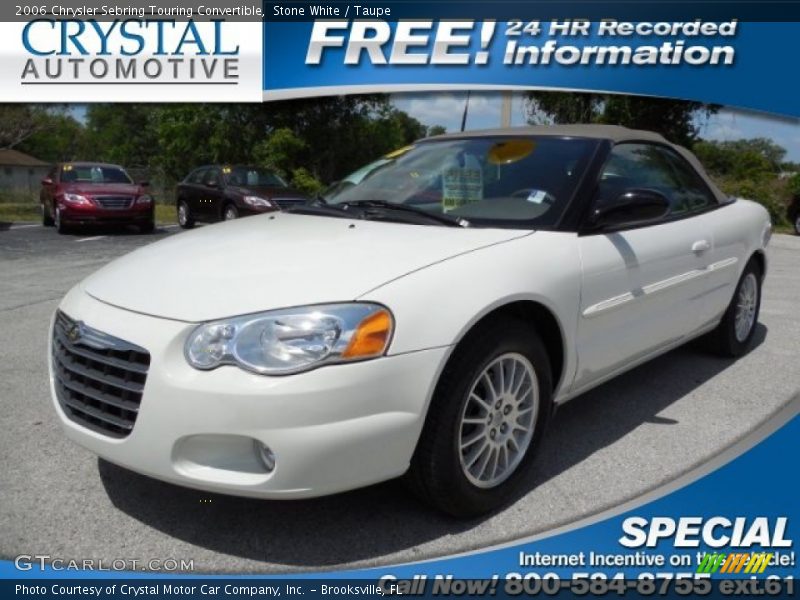 Stone White / Taupe 2006 Chrysler Sebring Touring Convertible