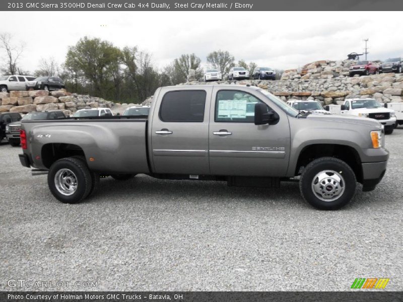 Steel Gray Metallic / Ebony 2013 GMC Sierra 3500HD Denali Crew Cab 4x4 Dually