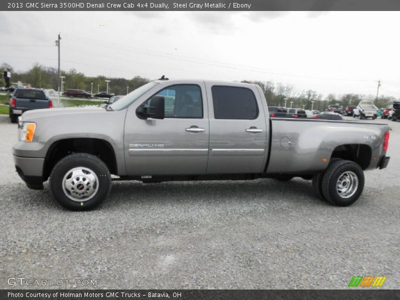 Steel Gray Metallic / Ebony 2013 GMC Sierra 3500HD Denali Crew Cab 4x4 Dually