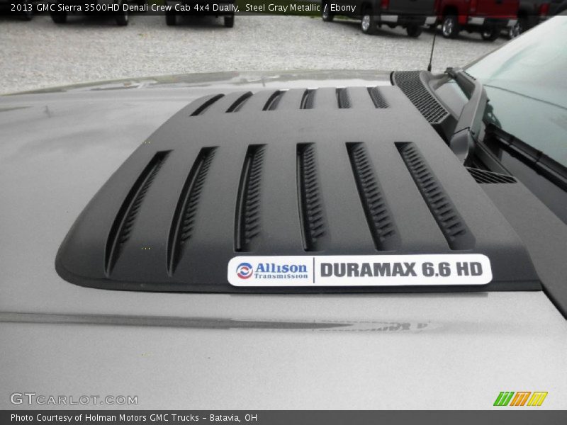 Steel Gray Metallic / Ebony 2013 GMC Sierra 3500HD Denali Crew Cab 4x4 Dually