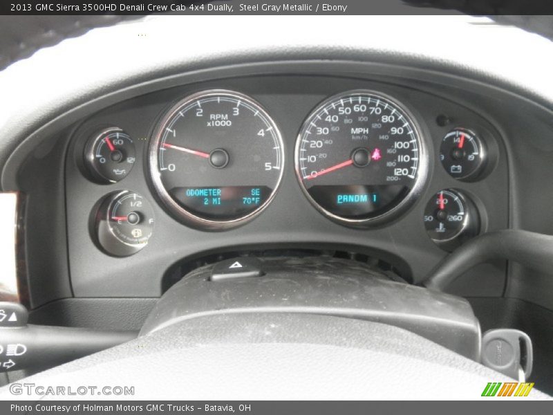 Steel Gray Metallic / Ebony 2013 GMC Sierra 3500HD Denali Crew Cab 4x4 Dually