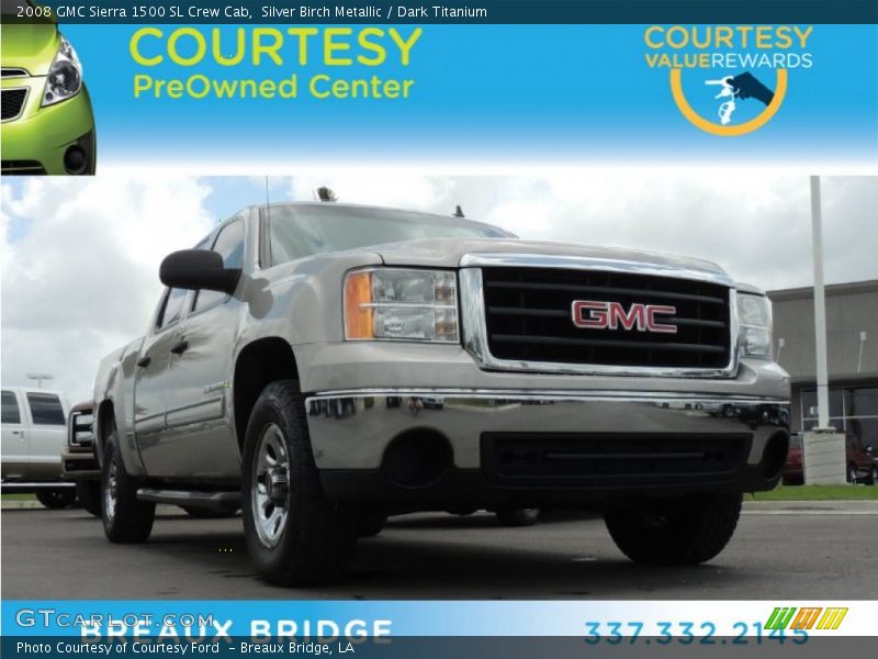 Silver Birch Metallic / Dark Titanium 2008 GMC Sierra 1500 SL Crew Cab