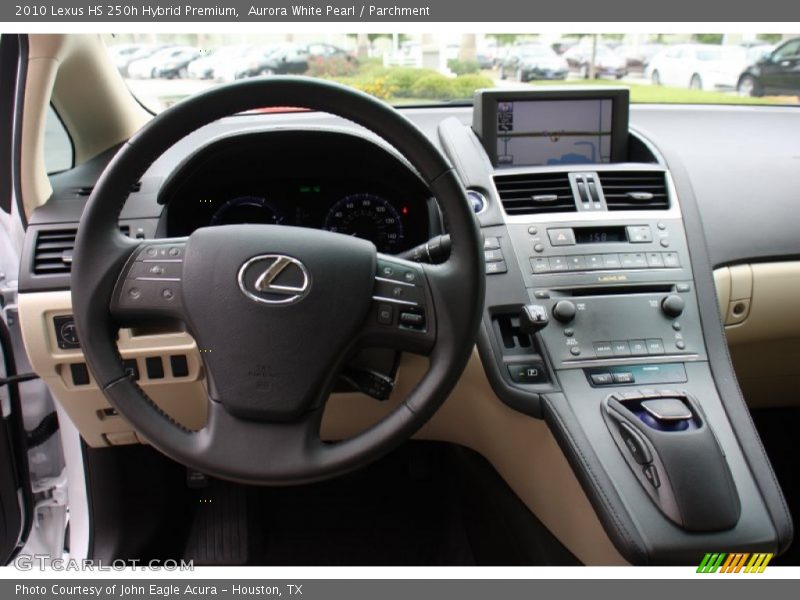 Aurora White Pearl / Parchment 2010 Lexus HS 250h Hybrid Premium
