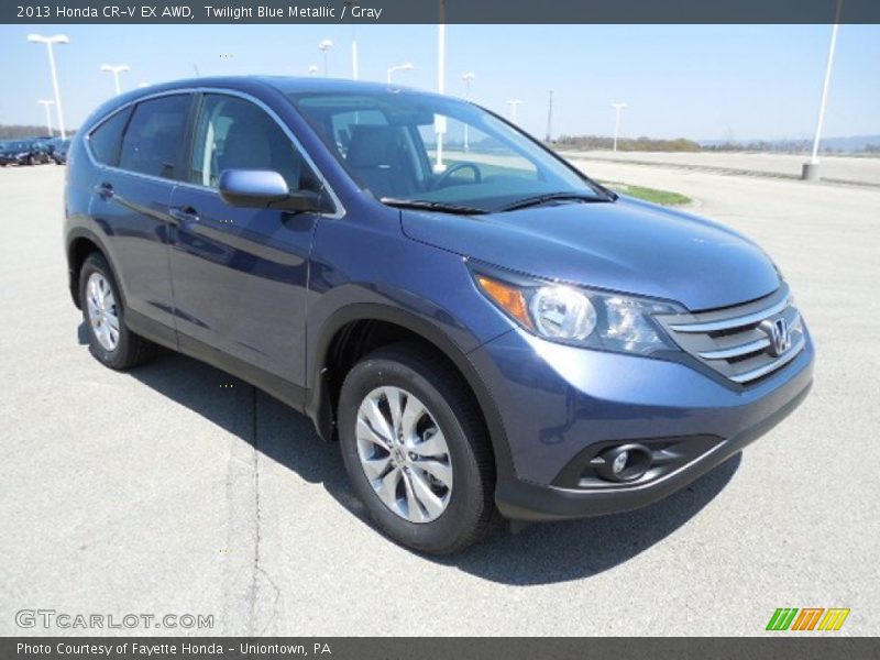 Twilight Blue Metallic / Gray 2013 Honda CR-V EX AWD