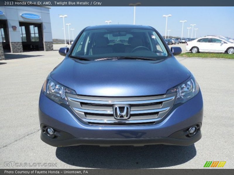 Twilight Blue Metallic / Gray 2013 Honda CR-V EX AWD