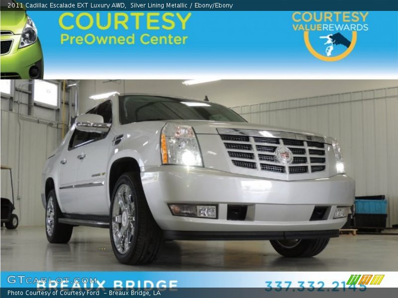 Silver Lining Metallic / Ebony/Ebony 2011 Cadillac Escalade EXT Luxury AWD