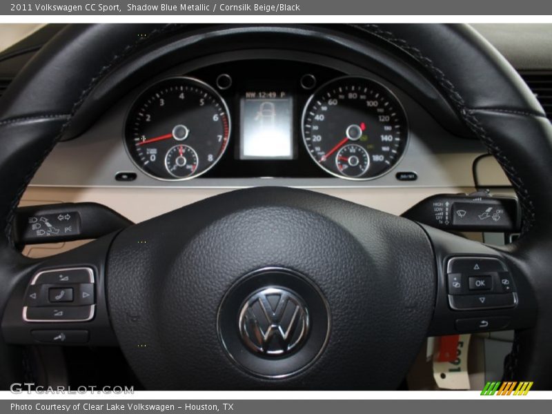 Shadow Blue Metallic / Cornsilk Beige/Black 2011 Volkswagen CC Sport