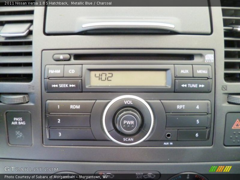Metallic Blue / Charcoal 2011 Nissan Versa 1.8 S Hatchback