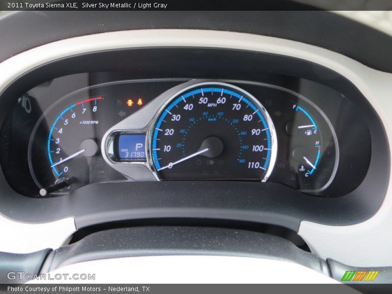 Silver Sky Metallic / Light Gray 2011 Toyota Sienna XLE