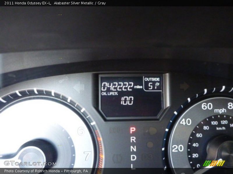 Alabaster Silver Metallic / Gray 2011 Honda Odyssey EX-L