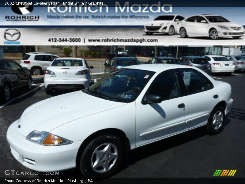 Bright White / Graphite 2002 Chevrolet Cavalier Sedan