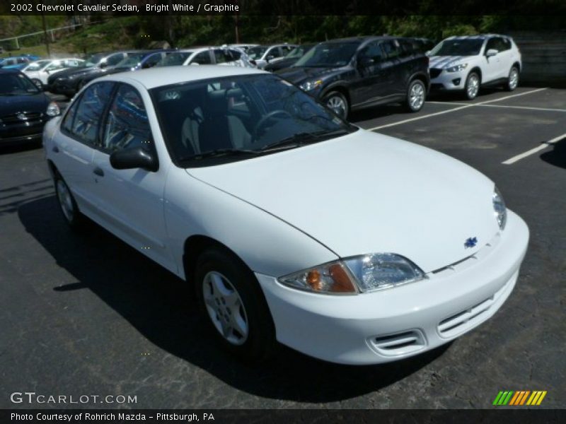 Bright White / Graphite 2002 Chevrolet Cavalier Sedan