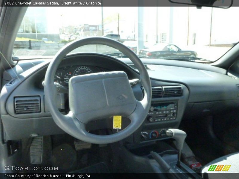 Bright White / Graphite 2002 Chevrolet Cavalier Sedan
