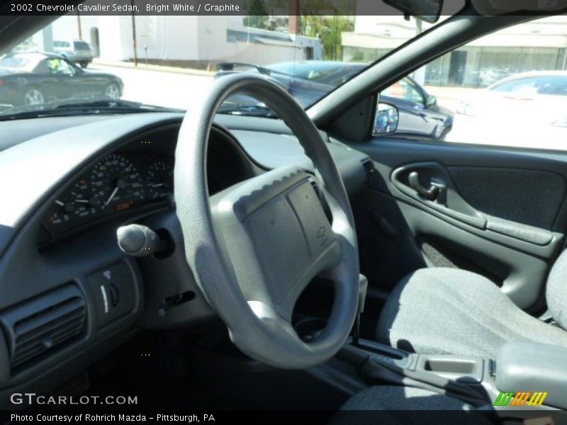 Bright White / Graphite 2002 Chevrolet Cavalier Sedan