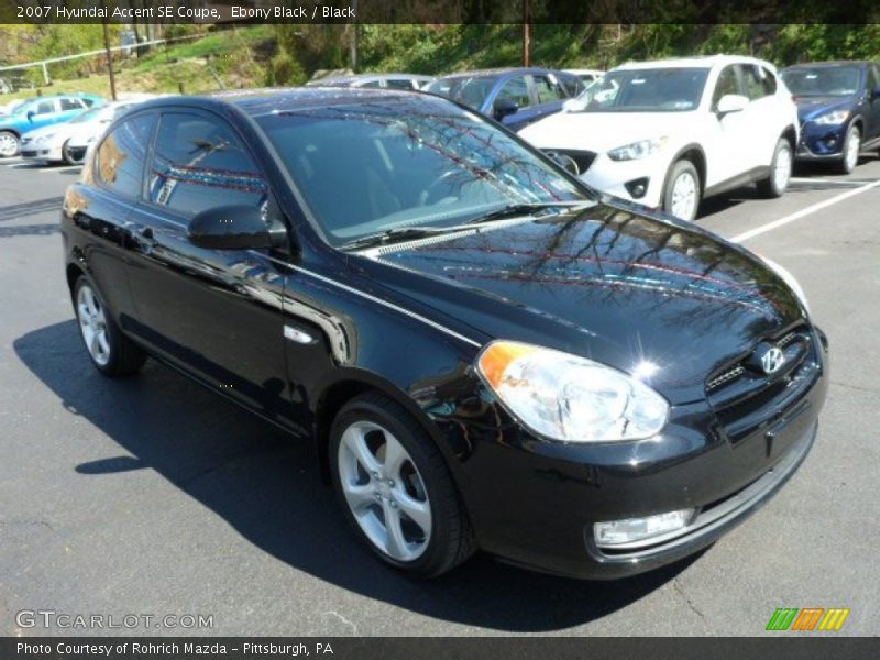 Ebony Black / Black 2007 Hyundai Accent SE Coupe