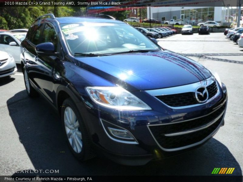Stormy Blue Mica / Black 2010 Mazda CX-9 Grand Touring AWD