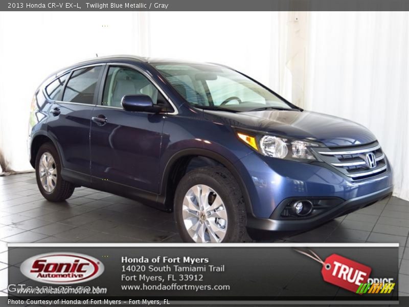 Twilight Blue Metallic / Gray 2013 Honda CR-V EX-L