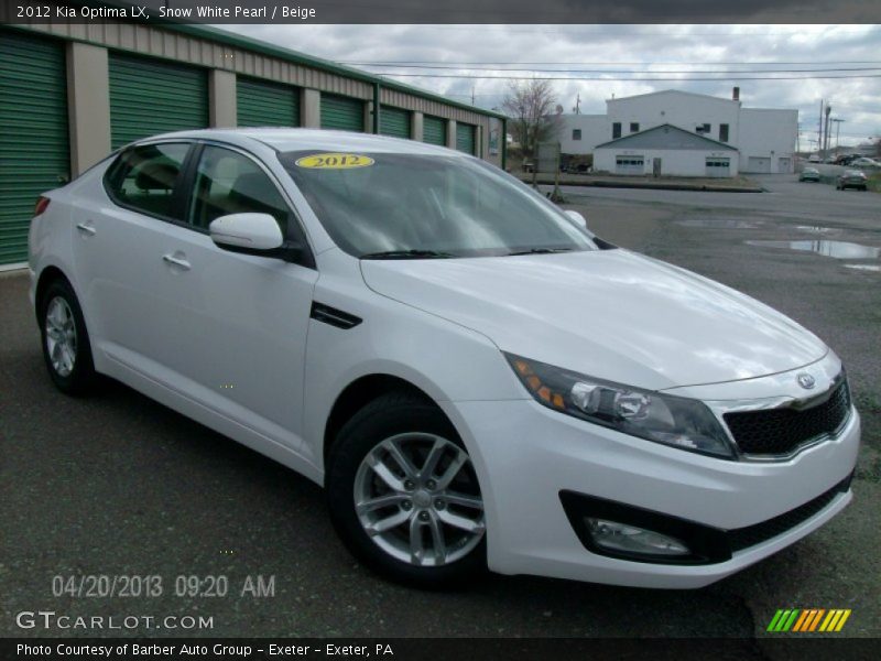 Snow White Pearl / Beige 2012 Kia Optima LX