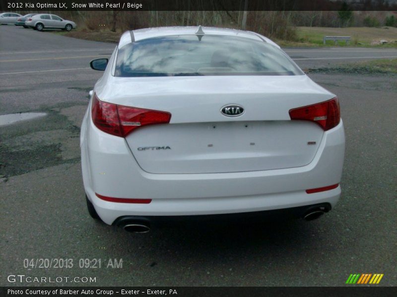 Snow White Pearl / Beige 2012 Kia Optima LX