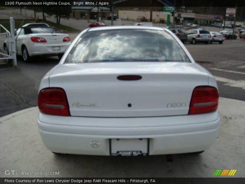 Bright White / Agate 1998 Plymouth Neon Highline Coupe