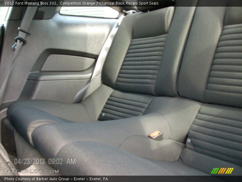 Competition Orange / Charcoal Black Recaro Sport Seats 2012 Ford Mustang Boss 302
