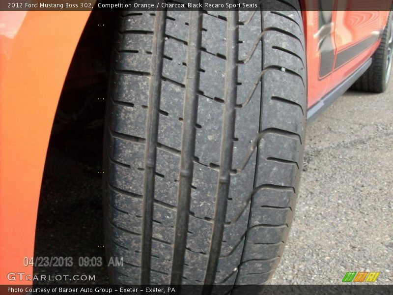 Competition Orange / Charcoal Black Recaro Sport Seats 2012 Ford Mustang Boss 302