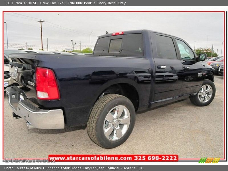 True Blue Pearl / Black/Diesel Gray 2013 Ram 1500 SLT Crew Cab 4x4