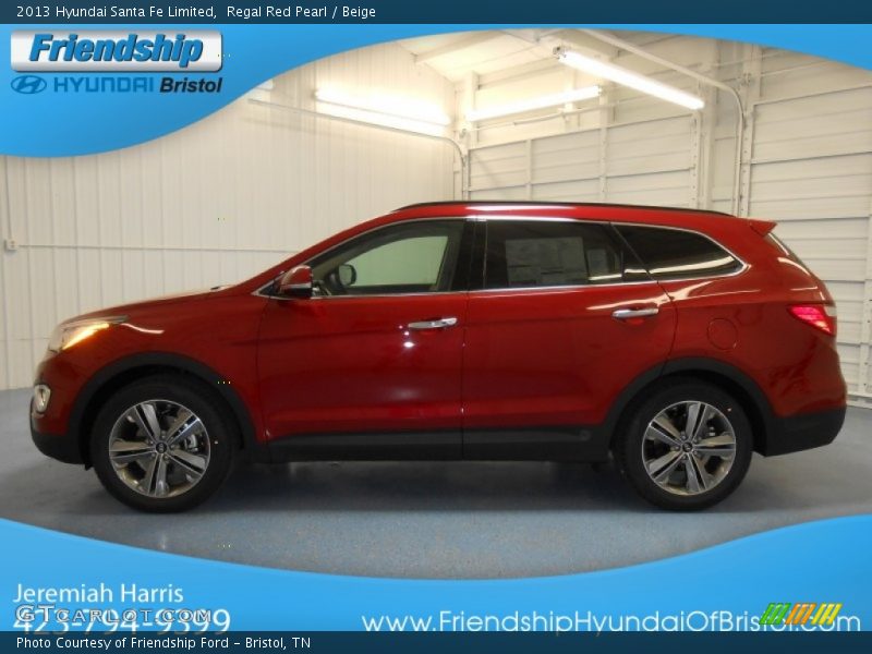 Regal Red Pearl / Beige 2013 Hyundai Santa Fe Limited