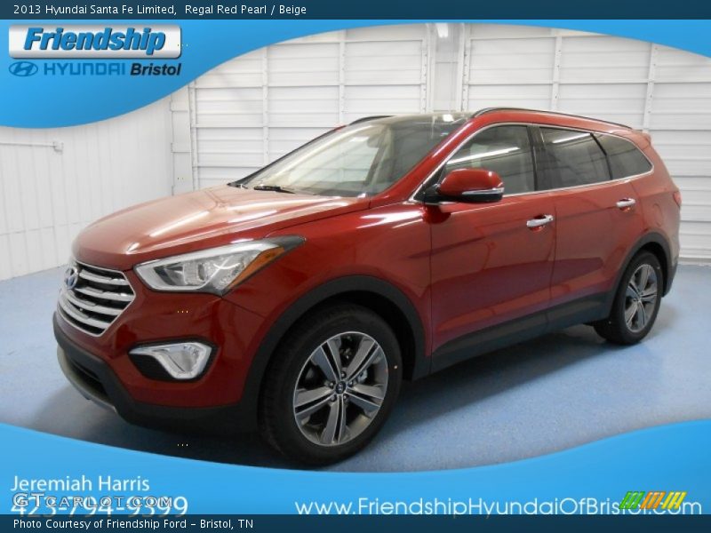 Regal Red Pearl / Beige 2013 Hyundai Santa Fe Limited