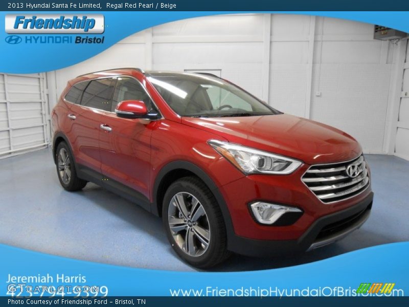 Regal Red Pearl / Beige 2013 Hyundai Santa Fe Limited