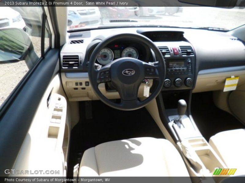 Satin White Pearl / Ivory 2013 Subaru Impreza 2.0i Premium 4 Door