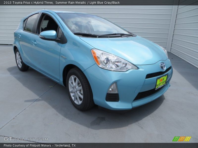 Summer Rain Metallic / Light Blue Gray/Black 2013 Toyota Prius c Hybrid Three