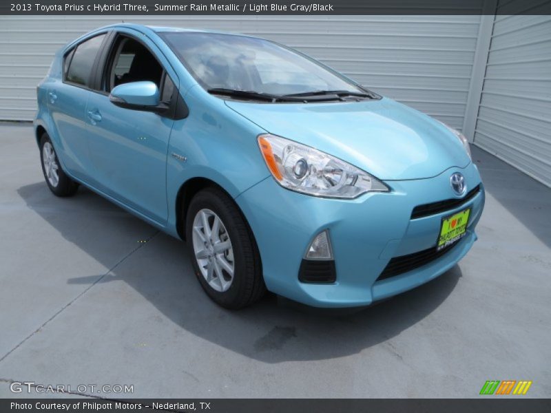 Summer Rain Metallic / Light Blue Gray/Black 2013 Toyota Prius c Hybrid Three