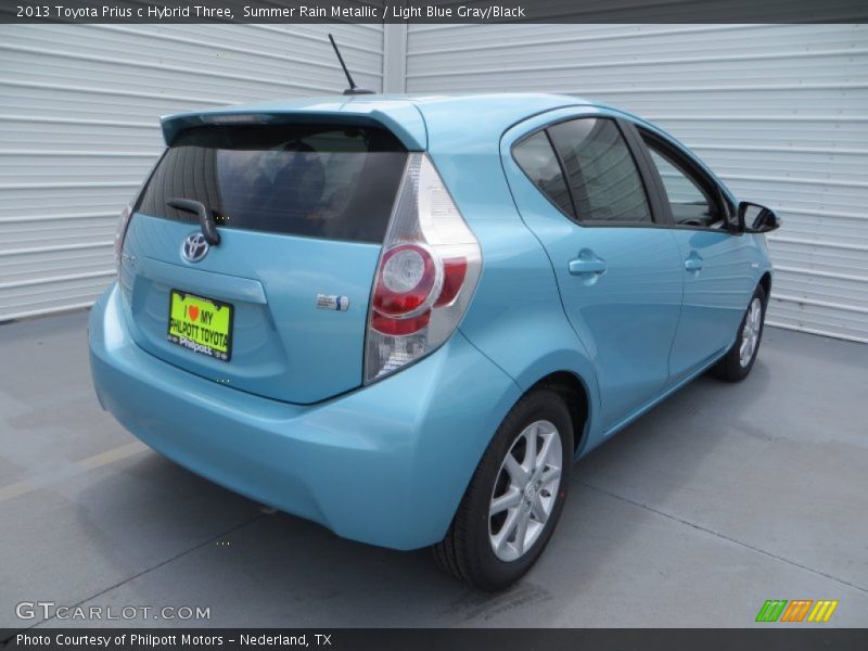 Summer Rain Metallic / Light Blue Gray/Black 2013 Toyota Prius c Hybrid Three