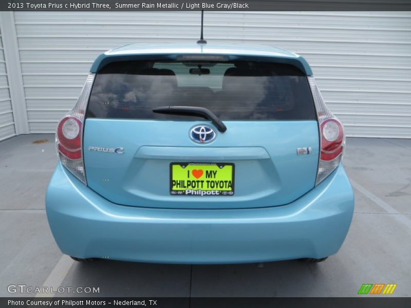 Summer Rain Metallic / Light Blue Gray/Black 2013 Toyota Prius c Hybrid Three