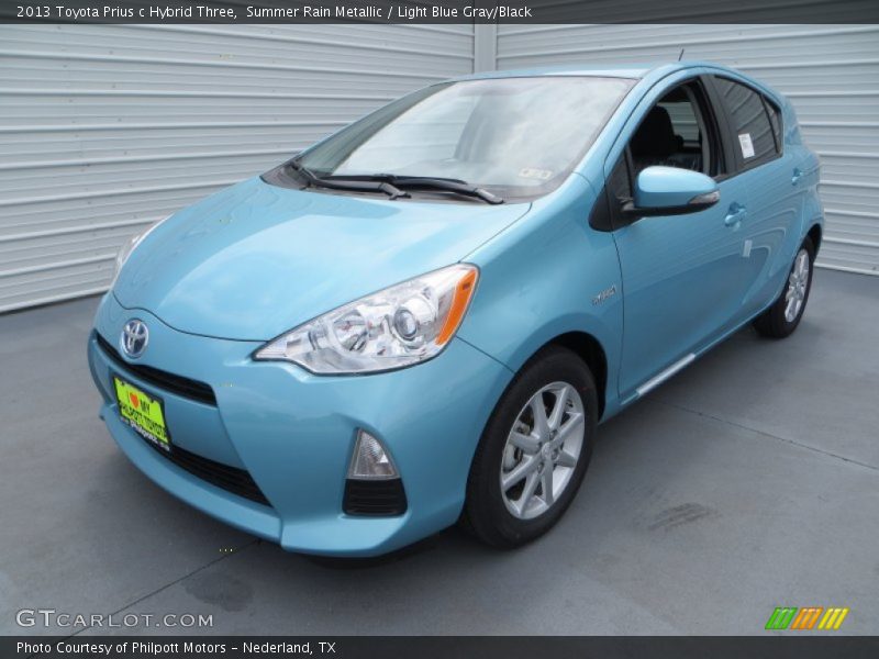 Summer Rain Metallic / Light Blue Gray/Black 2013 Toyota Prius c Hybrid Three