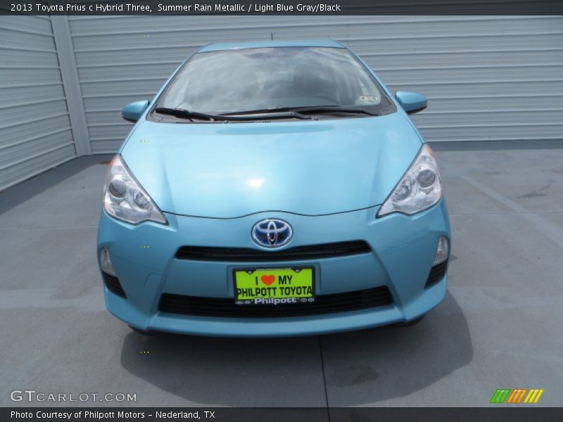 Summer Rain Metallic / Light Blue Gray/Black 2013 Toyota Prius c Hybrid Three