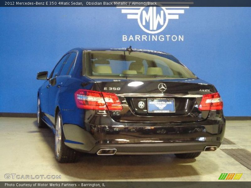 Obsidian Black Metallic / Almond/Black 2012 Mercedes-Benz E 350 4Matic Sedan