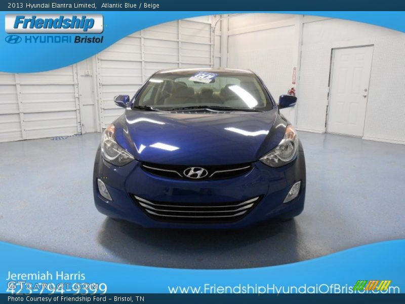 Atlantic Blue / Beige 2013 Hyundai Elantra Limited