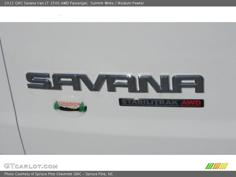 Summit White / Medium Pewter 2013 GMC Savana Van LT 1500 AWD Passenger