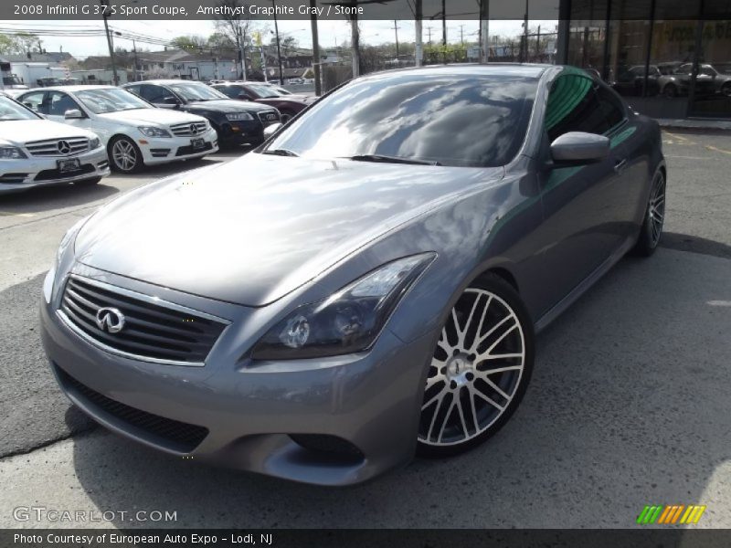 Amethyst Graphite Gray / Stone 2008 Infiniti G 37 S Sport Coupe