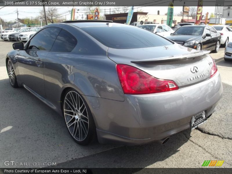 Amethyst Graphite Gray / Stone 2008 Infiniti G 37 S Sport Coupe