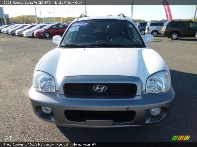 Nordic White / Gray 2003 Hyundai Santa Fe GLS 4WD