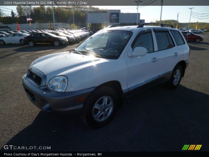 Nordic White / Gray 2003 Hyundai Santa Fe GLS 4WD